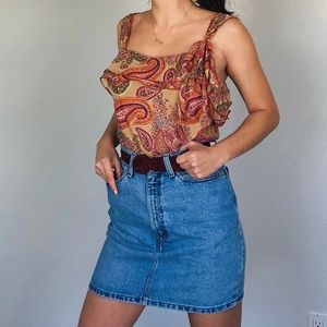 Vintage Paisley Chiffon Tank Top